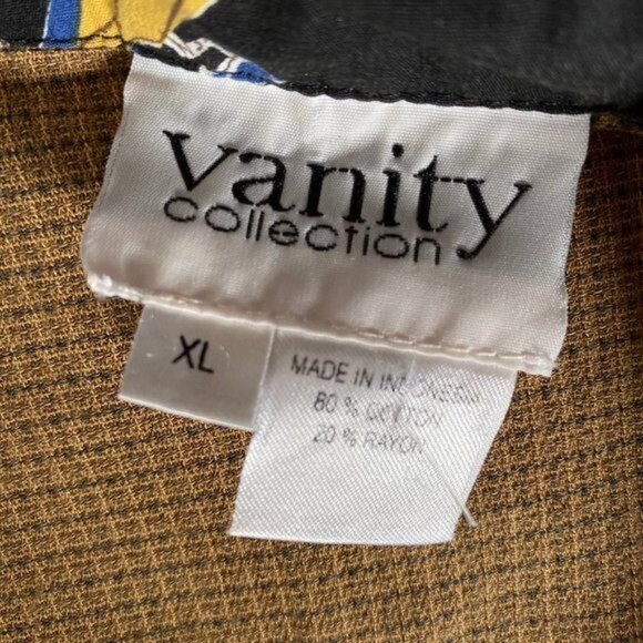 Vanity Collection XL Black Button-Up Jacket With Vibrant Fashion Print - Picture 7 of 14